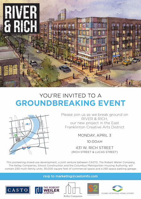 River & Rich - Groundbreaking Event Invitation